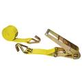 Us Cargo Control 3" x 27' Yellow Ratchet Strap w/ Double J-Hooks 7527WH-Y